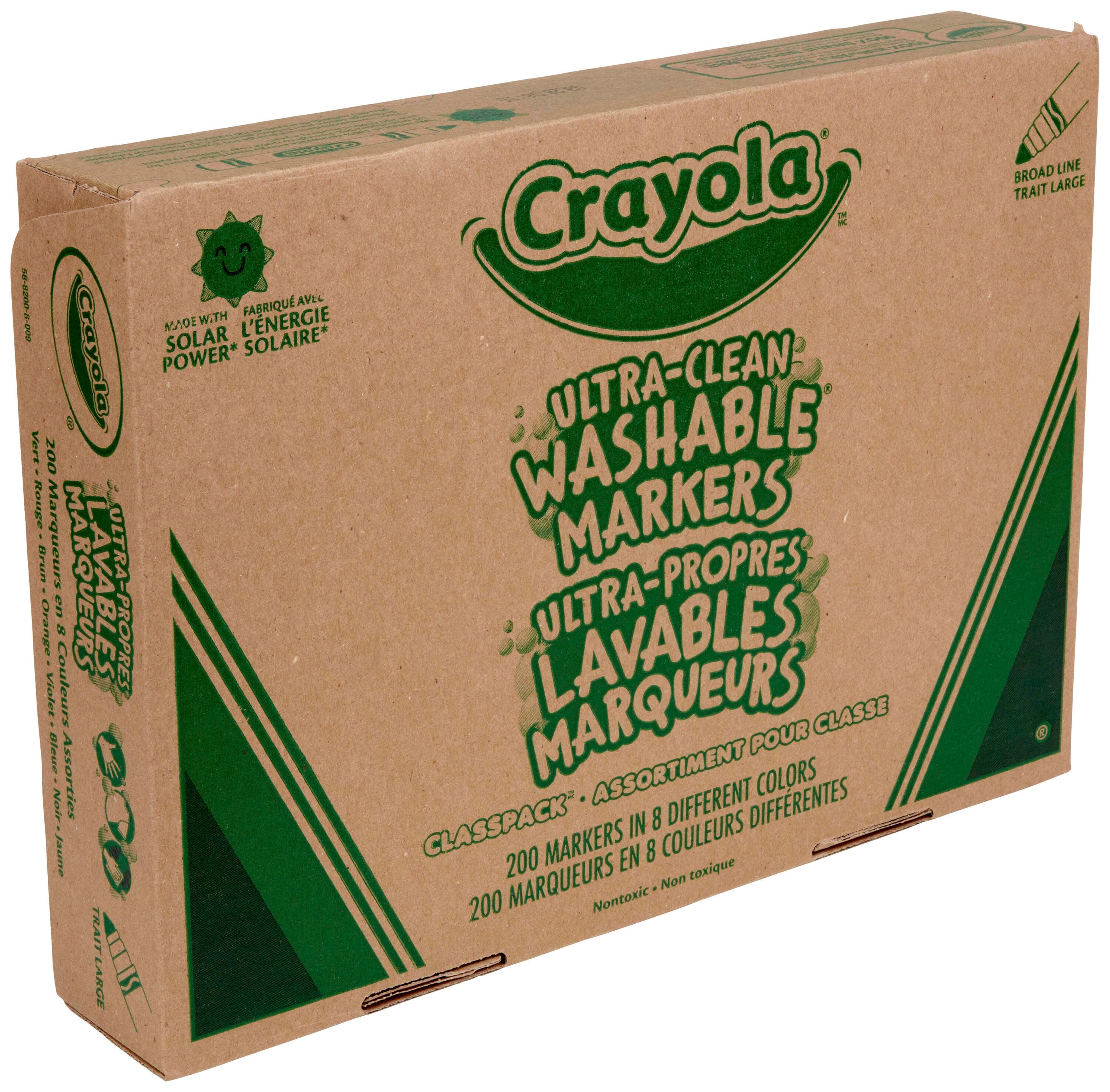 Crayola Washable Marker Classroom Set, Conical Tip, 8